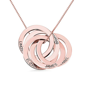 925 Sterling Silver Family Name <strong>Necklace</strong> Personalized Custom Engraved <strong>Russian</strong> <strong>Ring</strong> <strong>Necklace</strong> - Product Image 6