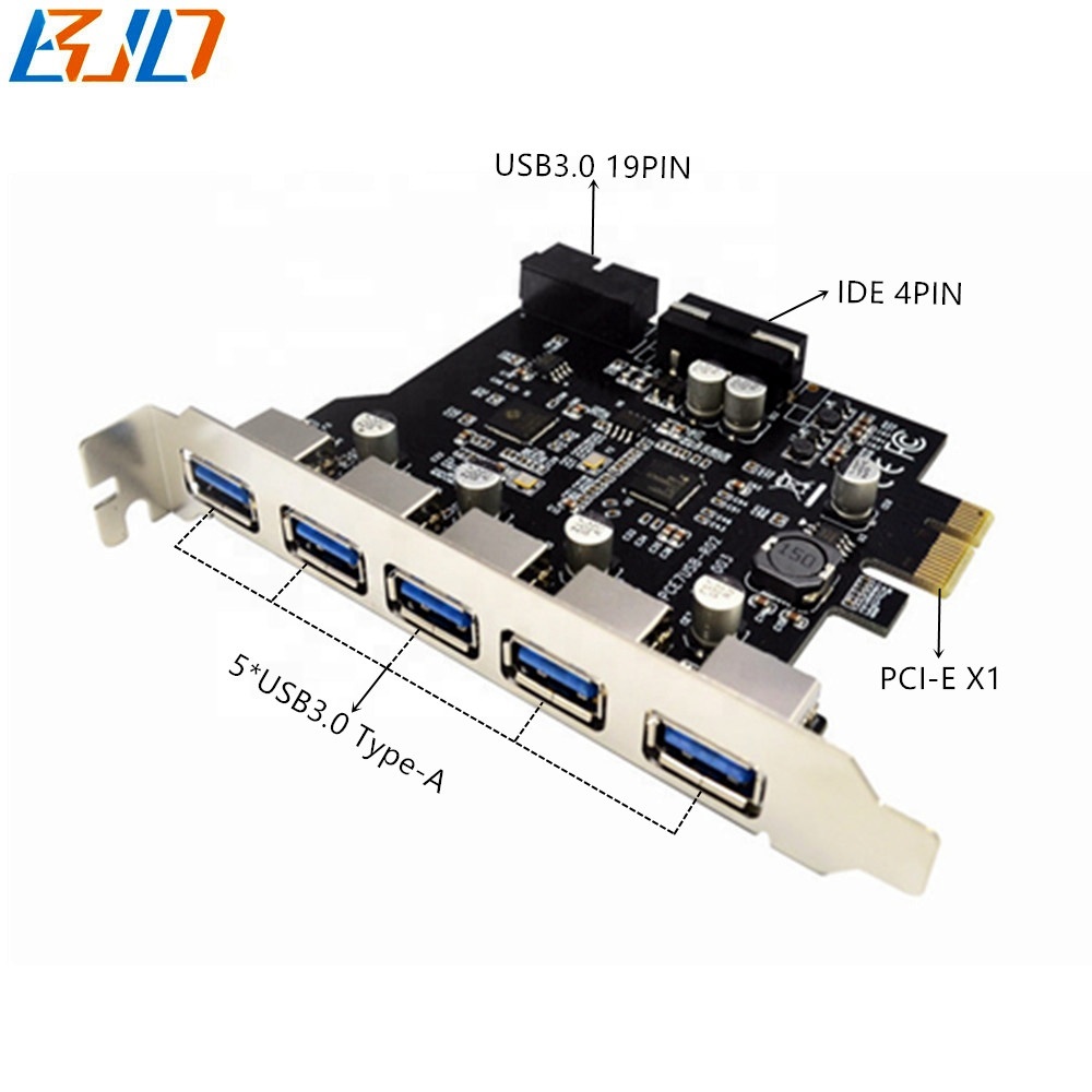 5 * Usb 3.0 To Pci-e 1x Pcie X1 Adapter Expansion Riser Card With Usb3.0  19pin & Ide 4pin Power Connector - Buy 5 * Usb 3.0 To Pci-e 1x Pcie X1
