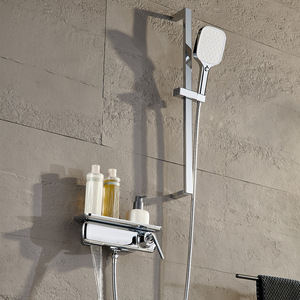 ราวจับฝักบัวติดผนังปรับระดับความสูงได้ 1 ที่จับ โครเมียมขัดเงา หัวฉีดน้ำแบบน้ำตก ใช้ในอพาร์ทเมนท์และโรงแรม รุ่น 19134 สำหรับผู้ใหญ่ - Product Image 2