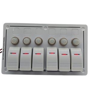 12V 24V Rocker chuyển đổi bảng điều khiển cho ô tô thuyền biển màu đỏ Led Sticker 6 gang anahtar paneli - Product Image 1