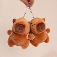 Peluche Capybara Kawaii, Jouet en Peluche Capybara, Porte-clés avec Citrouille, Piment, Aubergine, Sac à Dos Doux