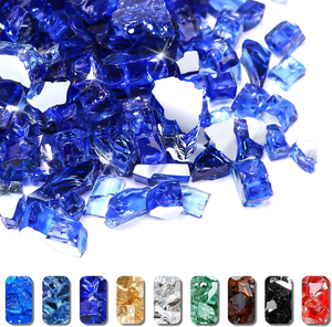 Pierres de verre réfléchissantes bleues de haute qualité, résistantes au <span class=keywords><strong>feu</strong></span>, pour foyer, salon, usage extérieur - Décoration de maison imperméable et écologique - Product Image 3
