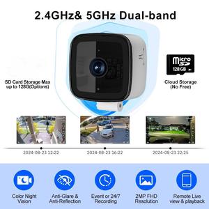 Caméra de sécurité miniature Girafit pour fenêtre, WiFi, intérieur, HD, caméra domestique, vision nocturne, détection de mouvement, enregistreur vidéo 24/7, stockage dans le cloud - Product Image 4