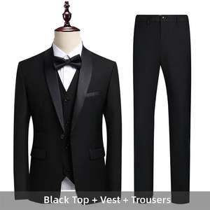 Costume pour homme, style sophistiqué, tenue <span class=keywords><strong>de</strong></span> cérémonie, décontracté, commerce extérieur, transfrontalier, mariage, trois pièces - Product Image 2