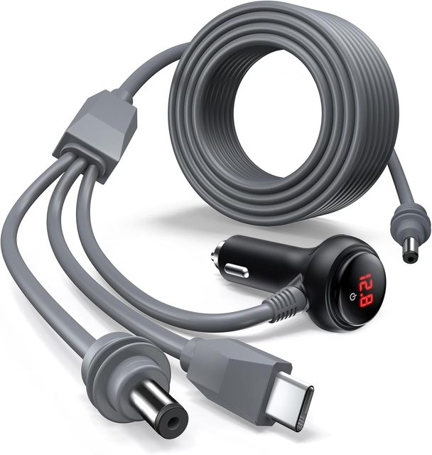 Mini Digital Display Car Charger Mini Power Cable 12V-24V USB C DC Waterproof for Mini