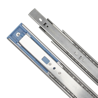 Glissière télescopique silencieuse à roulement à billes de 45 mm, durable et moderne, avec fermeture amortie pour armoires de cuisine et de salle à manger d'hôtel