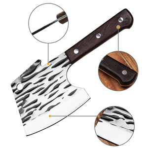 Hache de <span class=keywords><strong>boucher</strong></span> forgée pour couper la viande et les os, hache viking en acier inoxydable de 5 mm d'épaisseur avec manche en bois pour la cuisine - Product Image 3