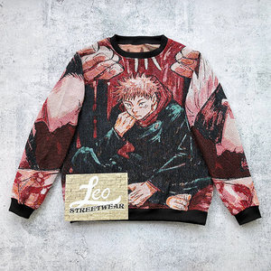 Felpa con Cappuccio Anime in Tessuto Jacquard, Coperta Unica, Abbigliamento Anime, <span class=keywords><strong>Felpe</strong></span> Girocollo Personalizzabili con Logo per Uomo - Product Image 2