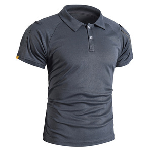เสื้อโปโลผู้ชาย DF25 สีดำใหม่ แบบยืด แห้งเร็ว ทรงเข้ารูป แขนสั้น สำหรับฝึกซ้อมกลางแจ้ง ขายส่ง - Product Image 5
