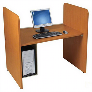 Home Office Furniture Staff Wooden Computer <b>Table</b> <b>Study</b> Computer Desk Office Workstation with High Partition and CPU Holder - Product Image 1