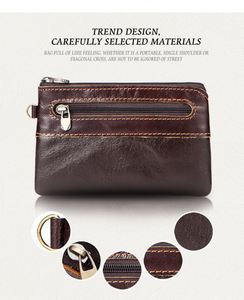 Portefeuille en cuir de vachette véritable rétro avec fermeture éclair, porte-cartes et porte-monnaie de première qualité pour le rangement des cartes et des pièces de monnaie - Product Image 3