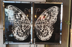 Miroir Simple en verre de Style moderne, cadre de plateau, Design papillon, décoration murale de la maison, livraison à la main - Product Image 5