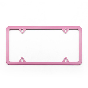 Cadre de plaque d'immatriculation en métal, style encastré à 4 trous, noir, rose, argent, support de plaque d'immatriculation de voiture tendance - Product Image 5