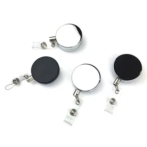 Retractable Recoil Yoyo Ski Pass Zinc Alloy Badge Reel with Vinyl