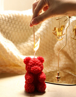 Schattig roos teddybeer geurkaars handgemaakte sojawas aromakaars bruiloft aandenken Valentijnsdag verjaardag huisdecoratie cadeau