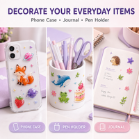 Autocollants en relief 3D, papeterie pour scrapbooking, journal, décoration, autocollants mignons, fournitures scolaires