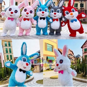 Mascotte de <span class=keywords><strong>lapin</strong></span> gonflable de Pâques Ensemble de <span class=keywords><strong>lapin</strong></span> de fête d'événement pour adultes Costume de luxe - Product Image 2