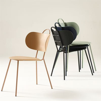 Chaise de salle à manger en plastique de haute qualité, chaise de salle à manger minimaliste confortable avec dossier pour café