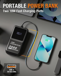 12V Ultra Portable 1700A Car Jump Starter 8000mAh <strong>Battery</strong> <strong>Booster</strong> LED Smart Clamp Power Bank Function for Emergency Situation - Product Image 4