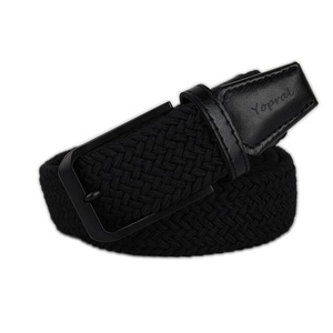 Yopral Heren Op Maat Gemaakte Kleur Persoonlijke Logo Gebreide Canvas Stof Geweven Elastische Gevlochten Elastische Automatische Gespsluiting Hittetransferriem - Product Image 2