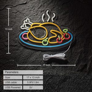 Grilled Chicken Letreros Neon LED indoor hanging ambient light shop <b>sign</b> wall decoration light entrance indicator light 5v 12v - Product Image 5