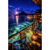 Kits de peinture diamant DIY pour maison de vacances, personnalisés, faits main, avec diamants carrés en résine, motif paysage