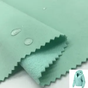 涤纶摇粒绒粘合面料3层软壳户外外套面料防水冬季外套面料