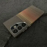 Étui de téléphone en alliage avec texture en fibre de carbone pour Samsung Galaxy S25 S24 Ultra S23, coque rigide en PC avec charge magnétique sans fil