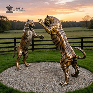 Escultura <span class=keywords><strong>de</strong></span> <span class=keywords><strong>Tigre</strong></span> Chino <span class=keywords><strong>de</strong></span> Bronce Personalizada TREVI |   Estatua Realista <span class=keywords><strong>de</strong></span> Tigres en Combate para Exteriores, Ideal para Villas y Parques - Product Image 2