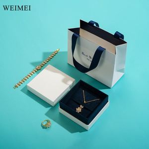 Recycled Cardboard Jewelry <b>Box</b> with Paper Bag for Necklace, <b>Earring</b>, Ring and Bracelet Packaging - Product Image 4