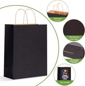 Bolsa de Papel Negra de Lujo para Regalos Empresariales, Personalizada con Logotipo Impreso, Bolsa de Papel para Joyería y Compras con Asas - Product Image 3