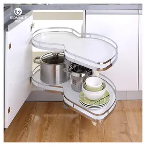 Hoge Kwaliteit Groothandel Pull Out Mand Magic Keuken Draaiende Mand Schommel Trays Roterende Opslag Mand