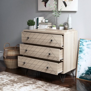 Moderno autoportante soggiorno camera da <span class=keywords><strong>letto</strong></span> gamba in metallo armadio in legno 3 cassetti comò, cassettiera in legno comò - Product Image 3