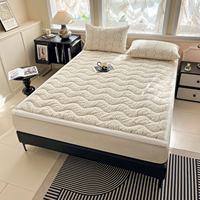 Couvre-lit matelassé en velours Shu épaissi et doux, avec rembourrage supplémentaire en polyfibre, pour toutes les saisons