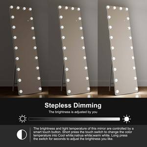 Dormitorio grande sala de estar de pie 3 colores oscurecimiento vestidor peluquería longitud del suelo <span class=keywords><strong>con</strong></span> luces Led Hollywood <span class=keywords><strong>espejo</strong></span> de <span class=keywords><strong>cuerpo</strong></span> completo - Product Image 4
