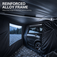 OEM 270 °   Auvent latéral de voiture en forme d'éventail, imperméable, anti-UV, 4 saisons, léger, avec cordes d'ancrage, piquets et éclairage LED pour le camping tout-terrain