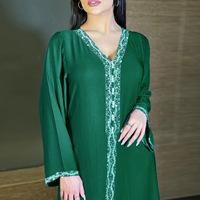 Magnifique Robe Longue Musulmane Égyptienne de Dubaï à Manches Longues pour Fête, Vêtement Islamique en Gros