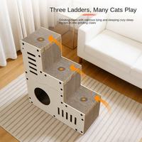 Nouveau produit tendance : Griffoir pour chat 3-en-1 en carton ondulé, lit pour chat intégré, arbre à grimper et jouet