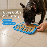 Tapis de léchage écologique en silicone étanche pour animaux de compagnie avec ventouse, compartimenté, pour une alimentation lente, adapté aux chiots, chatons, petits chiens et chats