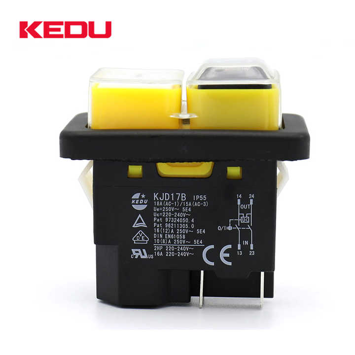 KEDU KJD17B Black and White Button 2NO Pusth Button Switches Magnetic