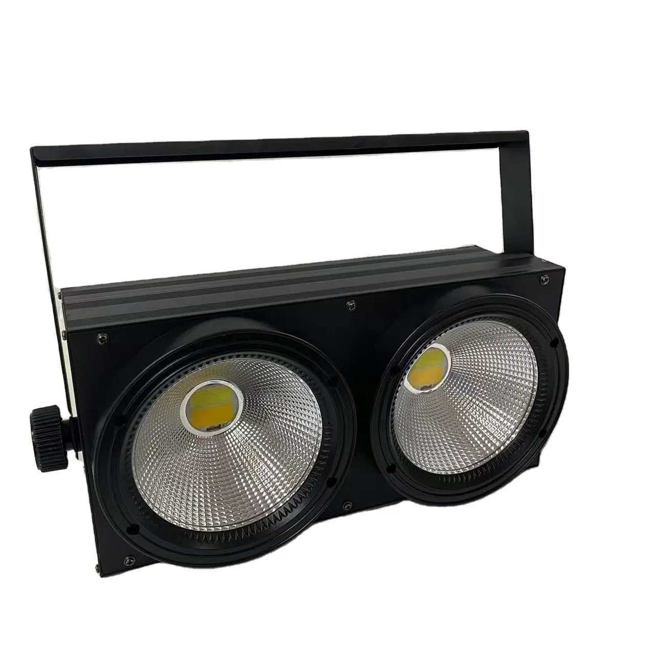 LED COB 2 gözler 2x100W kör aydınlatma DMX sahne aydınlatma etkisi DMX denetleyici kulübü gösterisi gece DJ disko sahne aydınlatma