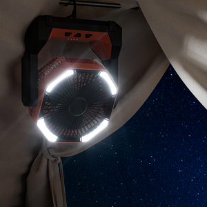 Ventilateur refroidisseur de batterie rechargeable à lumière LED à commande numérique pour voiture et camping-car à usage extérieur en matière plastique avec chargeur - Product Image 6