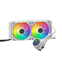 Refroidisseur liquide AIO pour CPU 240 mm avec écran LCD personnalisable, pompe haute performance, boîtier d'ordinateur noir, refroidissement par eau, alimentation 3 broches