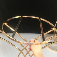 Support de fleurs en fer doré brillant électrolytique de haute qualité, moderne, pour chemin de mariage, 150 cm, ornement de table sirène, galerie d'art