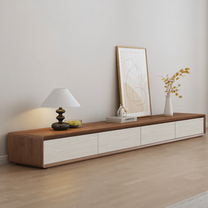 Modern Luxury Walnut <strong>Floating</strong> <strong>TV</strong> <strong>Unit</strong> for Living Room, <strong>TV</strong> <strong>Unit</strong> and Coffee Table Set, Wall Mounted Media Cabinet OEM Customizable - Product Image 3