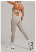 Combinaisons de yoga personnalisées pour femmes, sexy, extensibles dans les quatre sens, longueur intégrale, taille haute, relevage des hanches, vêtements de sport, combinaison, body