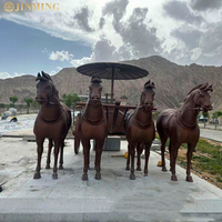 Sculpture de cheval en bronze coulé pour l'extérieur, chariot Apollo et statue de sculpture en bronze cheval