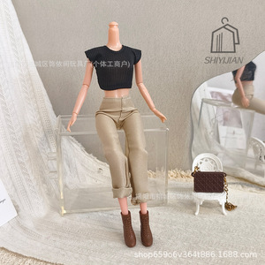 Série Fantasy Transfrontalière 30cm 11 pouces Échelle 1/6 pour Poupée Jeans T-shirt Style Décontracté Sac à Chaîne Tendance Accessoires Pointus - Product Image 5