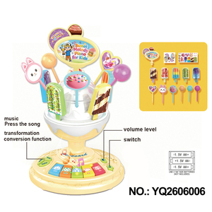Jouet interactif pour enfants, <span class=keywords><strong>piano</strong></span> musical rotatif, crème glacée et bonbons, jeu éducatif précoce, cadeau - Product Image 1