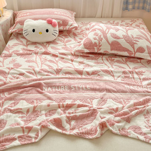 Couverture en peluche double face avec des thèmes d'automne et d'hiver, mignonne couverture en peluche flocon de neige, imprimé en flanelle corail, couverture en laine - Product Image 1